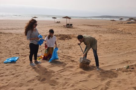 Beach sampling in Morocco